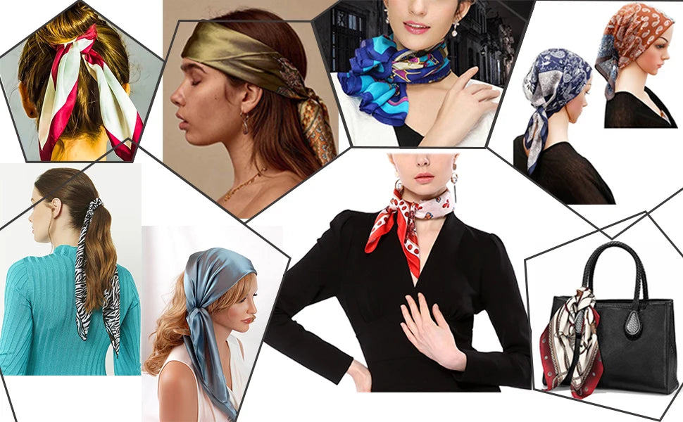 Silky 68x68cm Square Scarf – Stylish & Soft, Multipurpose Head Cover & Elegant Neck Wrap Stylish Print, Silky Soft & Versatile