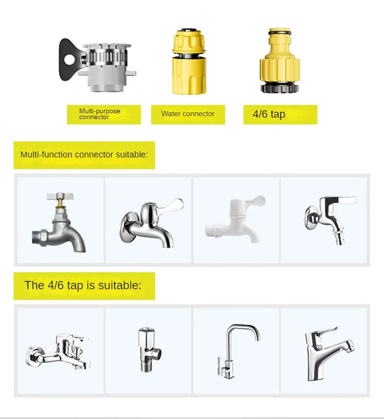 Telescopic Water Pipe with High-pressure Nozzle Car Washing Tool Set Extension Hose Water Hose for Pressure Cleaner