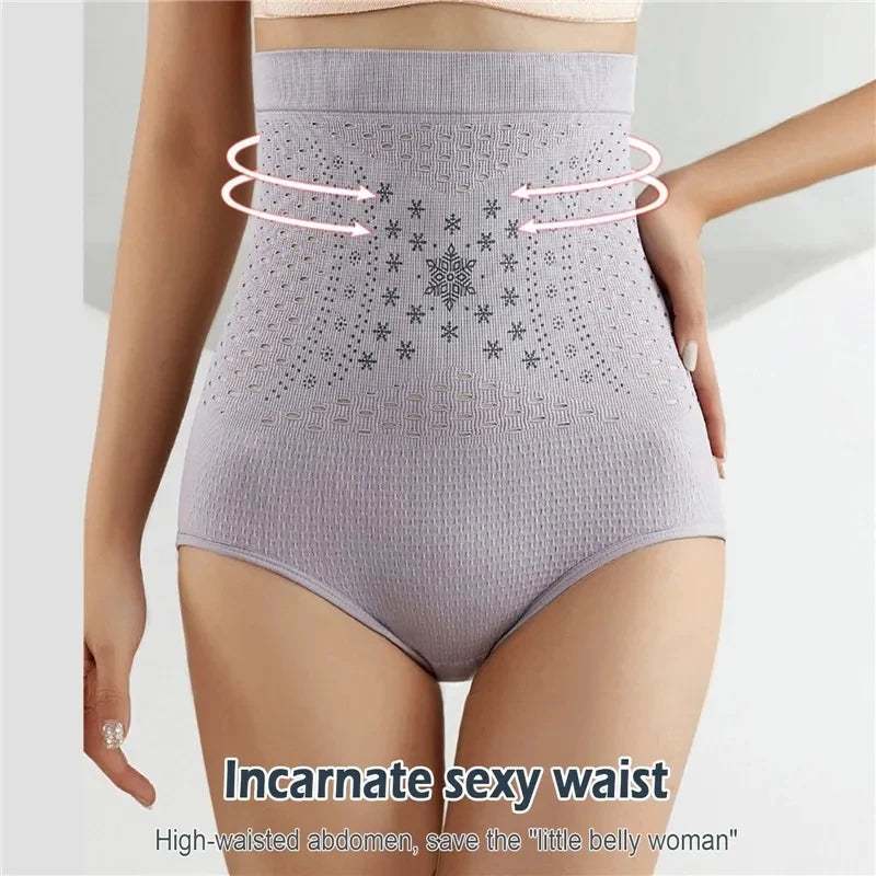 Unique Fiber Restoration Shaper Brief Women Tummy Control Shapewear Hollow Out Fat Burning Slimming High Waist Underwear Panties