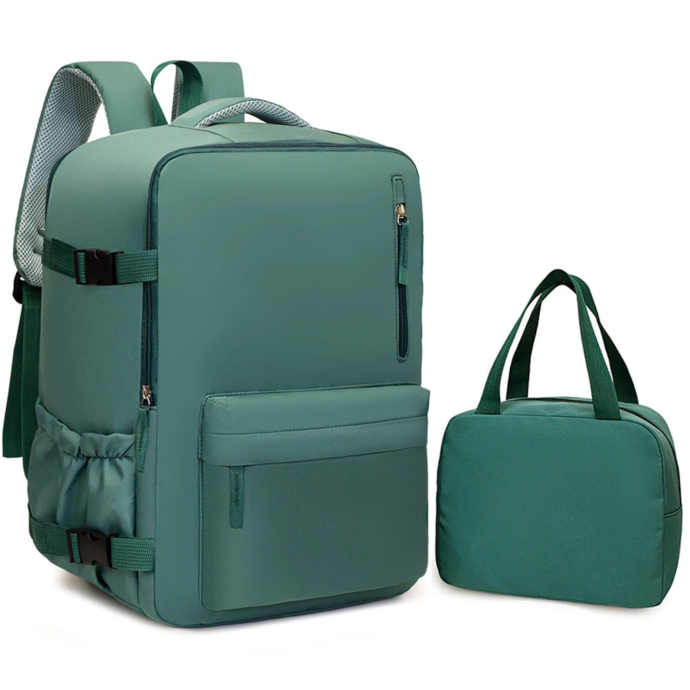 2-Piece 40×30×20cm 180 °   Full Opening Backpack Set, Large Carry-On with Tote Bag for Travel, Business, School & Daily Commuting