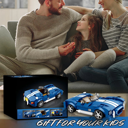 312PCS Blue Sport Car Building Block Set Creative City Vehicle Diy Car Model Bricks Desktop Display Puzzle Toys Holiday Gifts