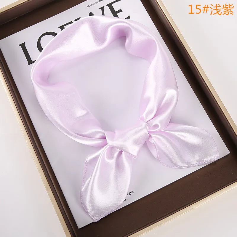 New Solid 60x60cm Square Scarf Single Imitation Silk Bright Light And Satin Performance Scarves Party Gift