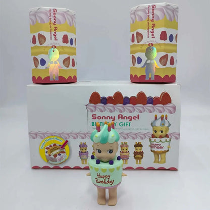 Sonny Angel Birthday Cake Series Mysterious Box Kawaii Surprise Box Anime Figures Ornaments Cartoon Model Doll Toy Gifts