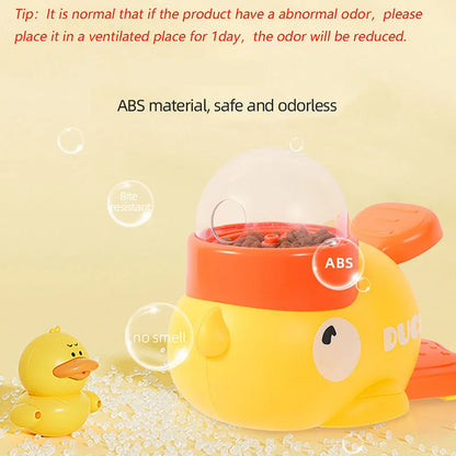 Pet cat and dog toy, little yellow duck pattern, pet intelligence, self-entertainment, food transmitter, leaky food toy