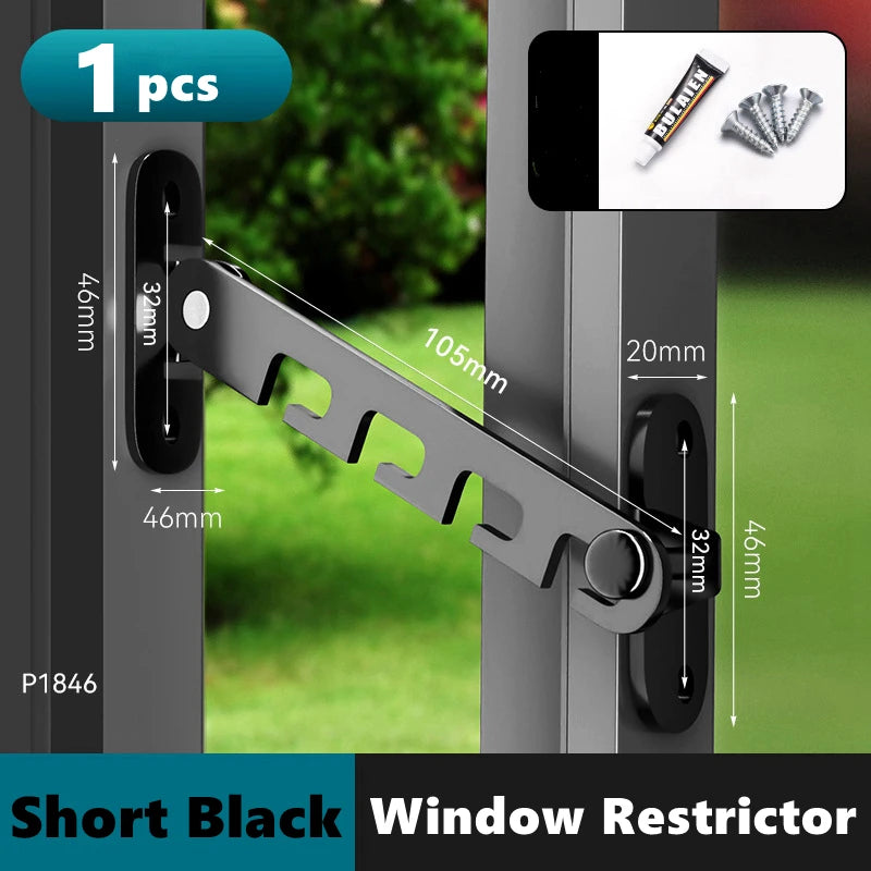 Window Locks Child Safety Window Support Hook Latches Adjustable Limiter Latch Security Bars Flat Cats Child Door Stay Open