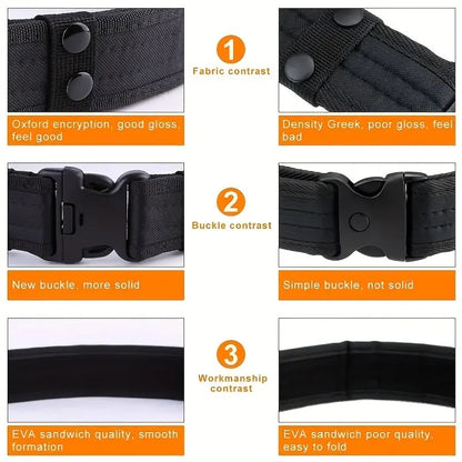 Men's Belt Outdoor Camouflage Tactical Belt Oxford Cloth Belt Mountaineering Belt Nylon Wide Waist Belt Work Belt Neutral Belts