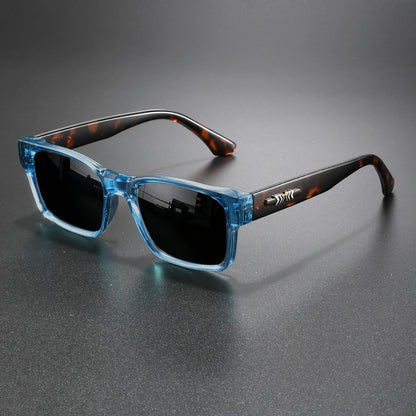 Retro Punk Fashion Sunglasses - Square Protective Frame, UV400 Unisex for Outdoor Adventures & Casual Style