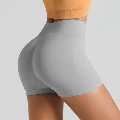 women's high-waisted hip-enhancing sport shorts, with waist shaping, slimming effect, quick-drying hip, three-point fit leggings