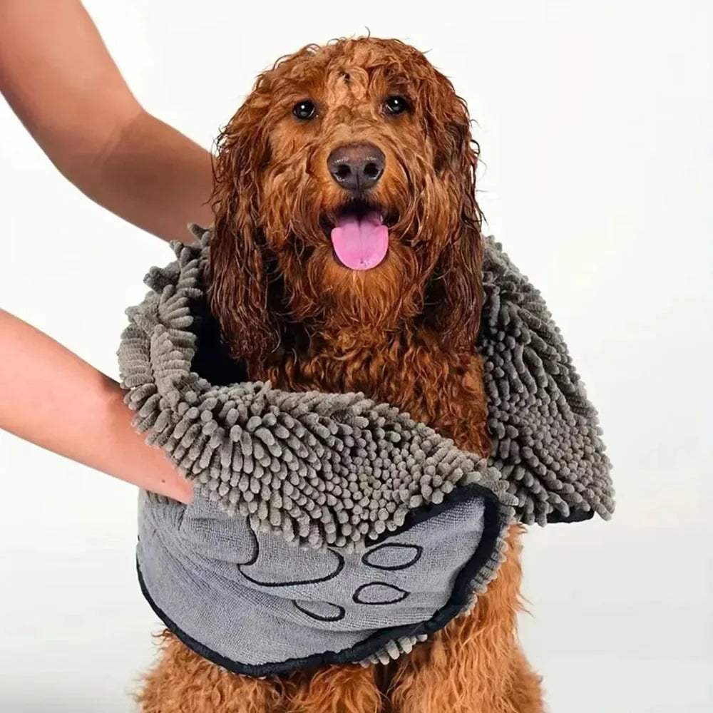 1Pcs Super Absorbent Pet Bath Towel Quick-drying Cat Towels Convenient Soft Bath Robe Dry Pet Cleaning Washcloth Dog Accessories
