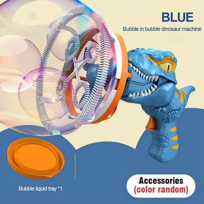 2 In 1 Large Bubbles Dinosaur Soap Bubble Electric Gun Toy Children's Outdoor party Interactive Games for Kids Boys Girls kids