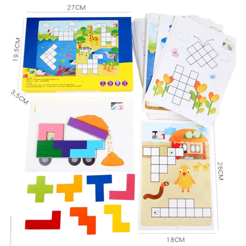 Wooden Geometric Puzzles Challenge Impossible Brain Burning Decompression IQ Mind Brain Teaser Jigsaw Puzzle for Adults Kids