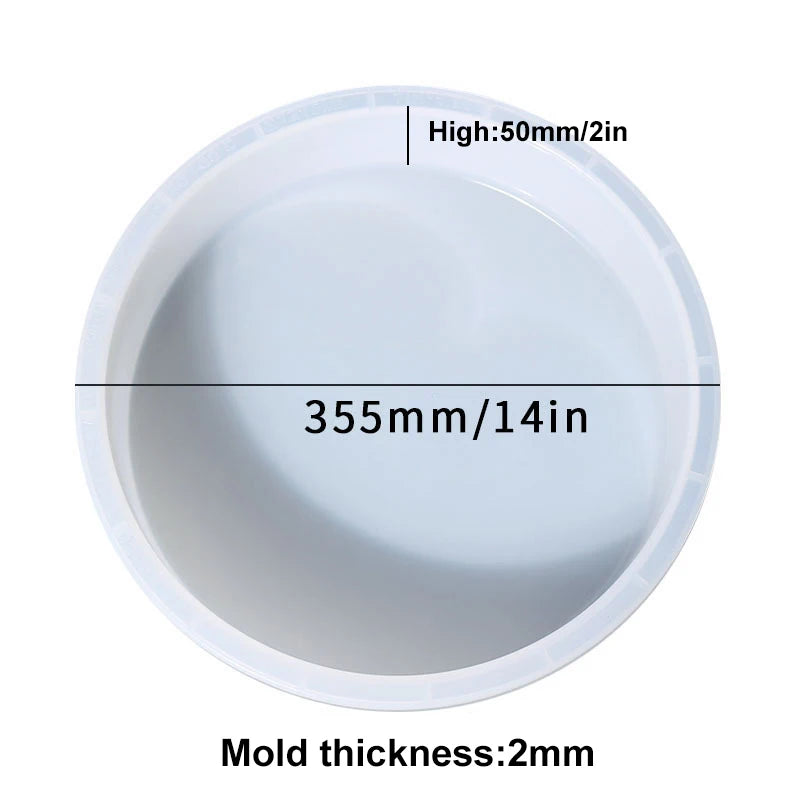 Large Round Tray UV Resin Mold Crystal Desk Silicone Mold DIY River Table Mold Fruit Disc Tea Plate Coaster Making Mold Tools