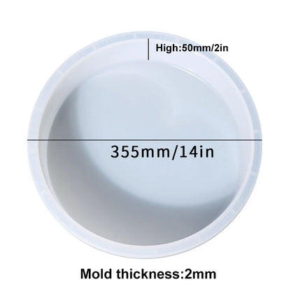 Large Round Tray UV Resin Mold Crystal Desk Silicone Mold DIY River Table Mold Fruit Disc Tea Plate Coaster Making Mold Tools
