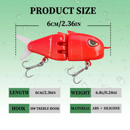 9KM Swimbait Fishing Lure VIB Slow Sinking Wide S Motion Lure with 3D Eyes Mini Glide Bait ABS Material for Bass Trout Fishing