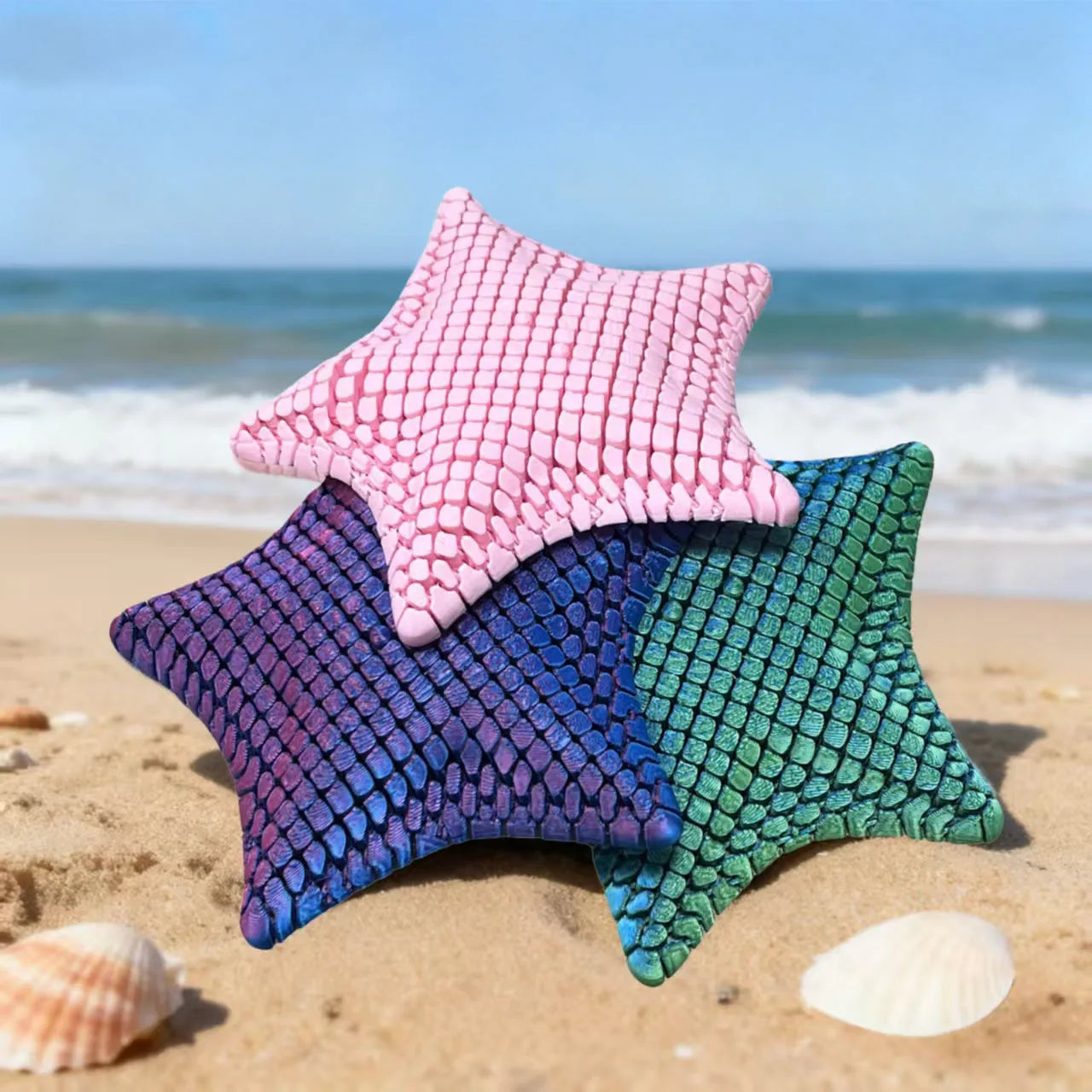 3D Printed Articulated Starfish Stress Relief Toy Flexible Fidget Toy Movable Joints Decompression Toy Marine Animal Desk Decor