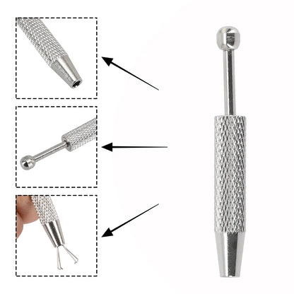 Small Jewelry Beads Tweezer Piercing Ball Grabber With 4 Jaw Holder Diamond Claw Tweezers For IC Chips Gems Nuts Puller Tool