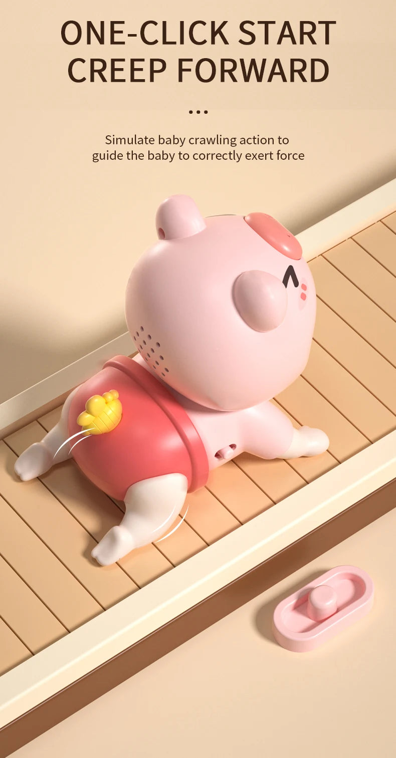 Baby toys learn to crawl guide head up practice training puzzle early education crawling baby sound light music