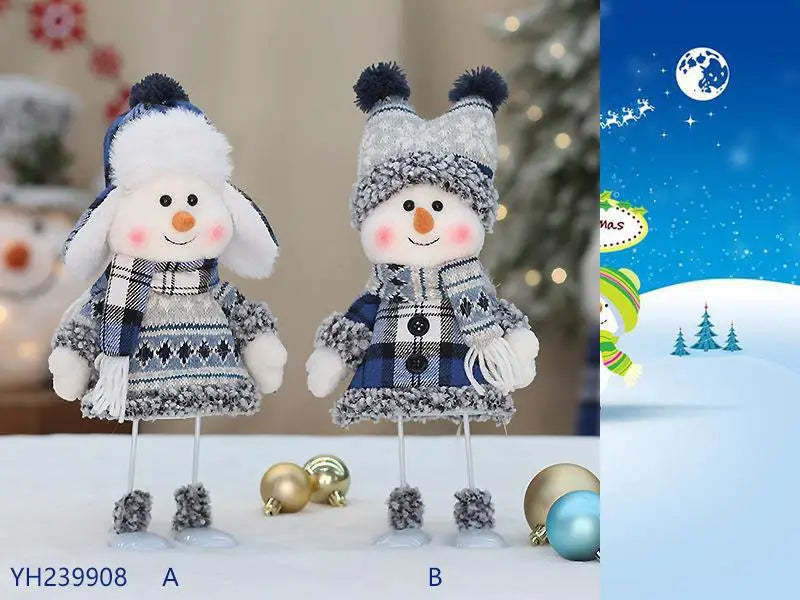 New Year Valentine's Day Plush doll toy cute skiing rocking snowman decorations plush toy holiday party house gifts for girl