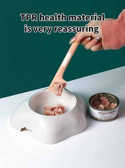 Pet Food Can Spoon And Lid, Cute Long Handle Spoon, Suitable For Wet Food, Canned Food, Snacks, Easy To Clean, Cats And Dogs