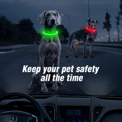 USB Charging Necklace Led Luminous Dog Collar Light , Flashing DIY Glowing Safety Anti Lost Cat Dogs Collar Accessories Supplies