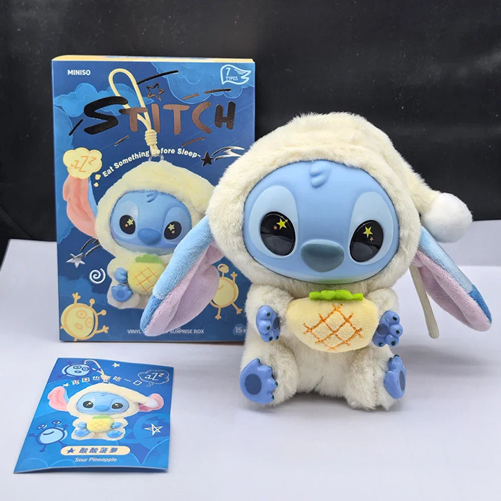 HOT Stitch Eat Something Before Sleep Series Blind Box Plush Vinyl Toys Cute Doll Labu V3 Mystery Box Bag Pendant Decor Gift
