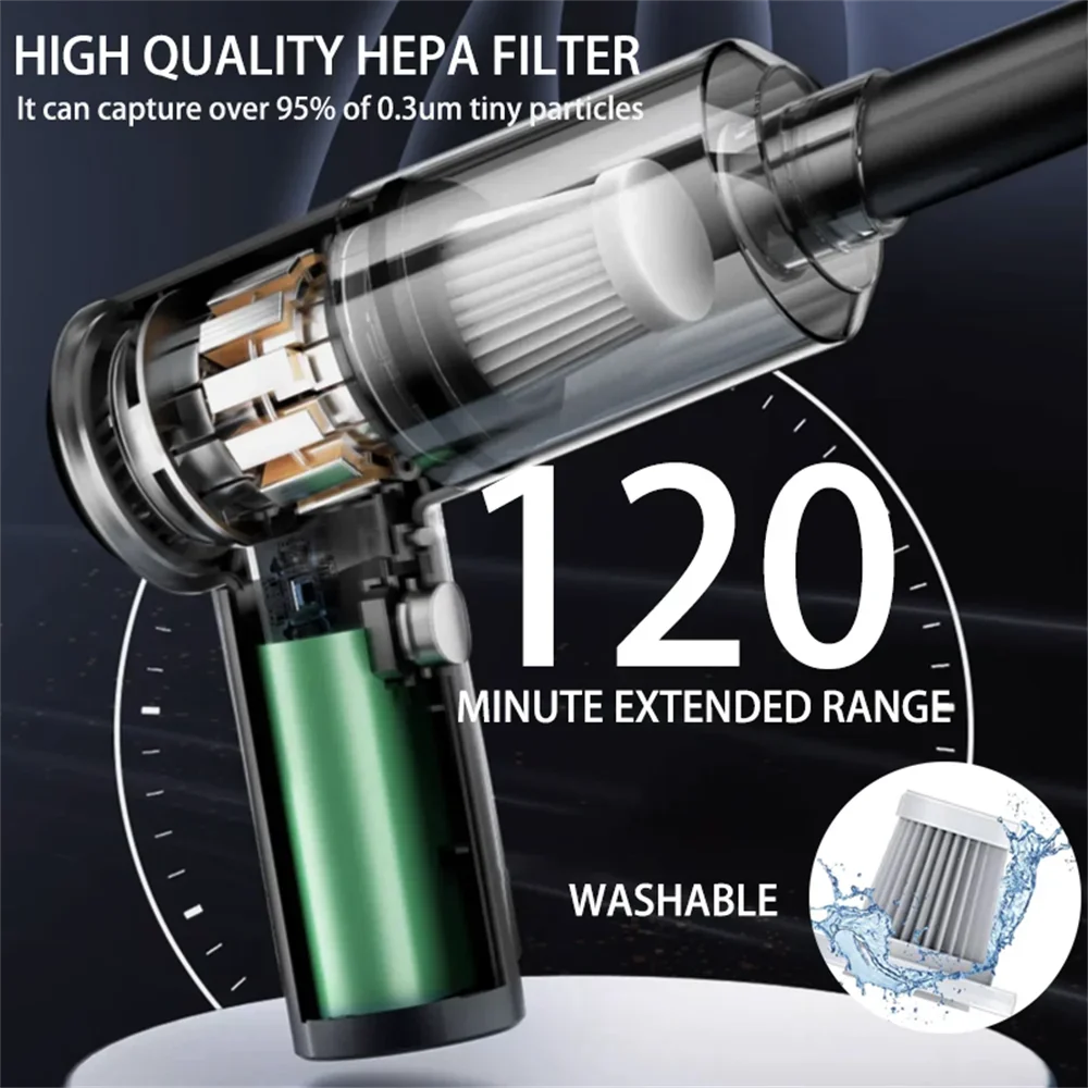 Hot-selling portable wireless mini car vacuum cleaner multifunctional hand-held rechargeable vacuum cleaner car home two-in-one