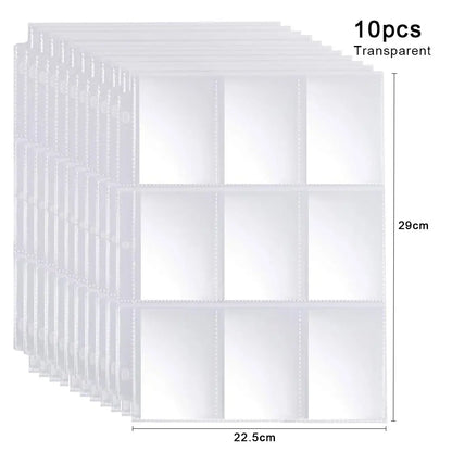 A4 Clear 10 Pcs Photo Album Refill Pages File Protector 4/11 Holes 6×4 8×10 4/11 Ring Binder Photocards Postcard Card Notebook