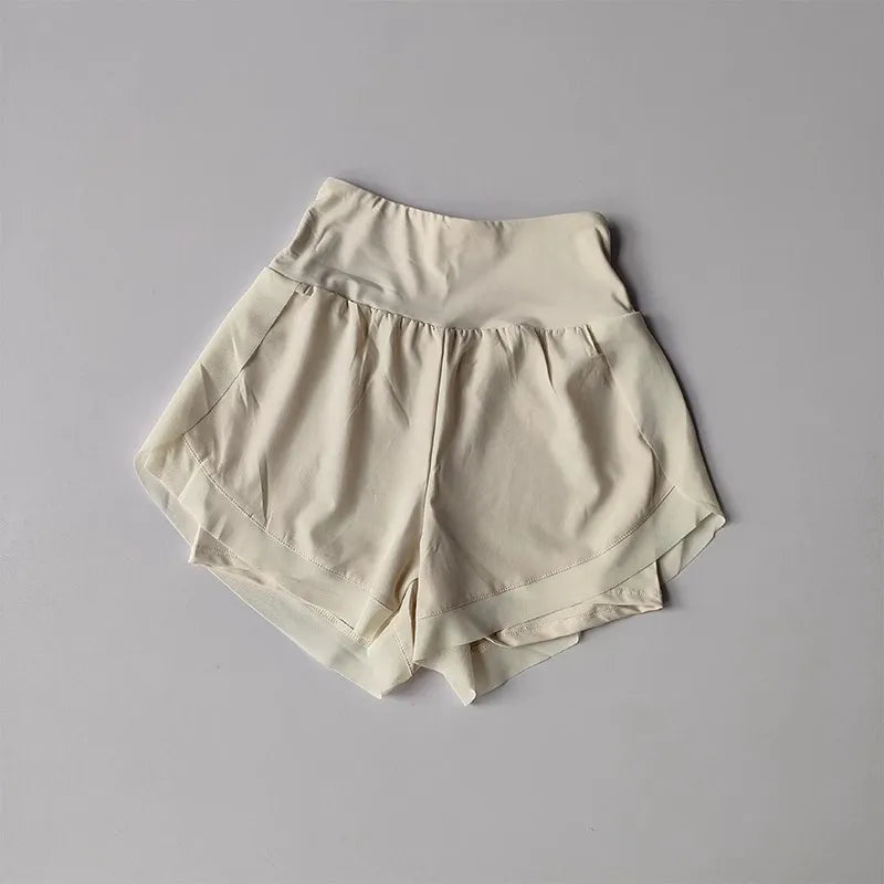 Summer Women's Sports Shorts Mesh 2 In 1 Quick-dry Yoga Shorts Breathable Fitness Shorts High Waist Fitness Running Shorts