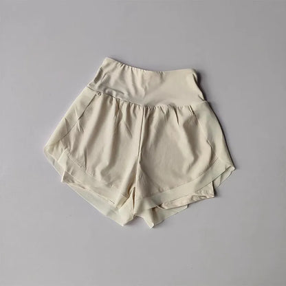 Summer Women's Sports Shorts Mesh 2 In 1 Quick-dry Yoga Shorts Breathable Fitness Shorts High Waist Fitness Running Shorts