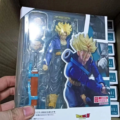 Anime Dragon Ball Z Figures Shf Super Saiyan Trunks Action Figure Collection Model 15cm Future Boy Torankusu Movable Toys Gifts