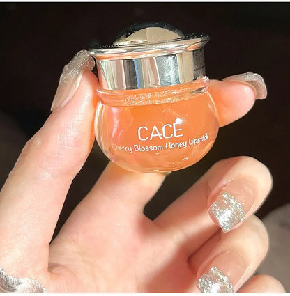 CACE Cherry Blossom Honey Lip Balm — Deeply Hydrating and Plumping, Water-Rich Glossy Finish, Non-Sticky,