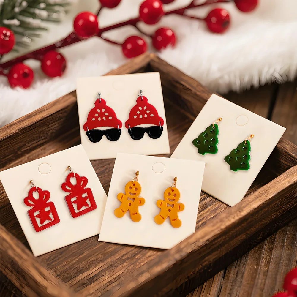 Christmas Silicone Resin Earring Molds with Holes Jewelry Pendant Mold Halloween DIY Ornaments Bracelet Gifts Macking Mould Kit