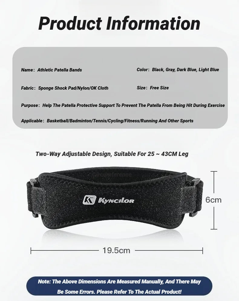 Patella Band Protection Kneecap Knee Tendon Support Strape Brace Adjustable Absorption Compression Pad Basketball