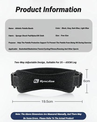 Patella Band Protection Kneecap Knee Tendon Support Strape Brace Adjustable Absorption Compression Pad Basketball