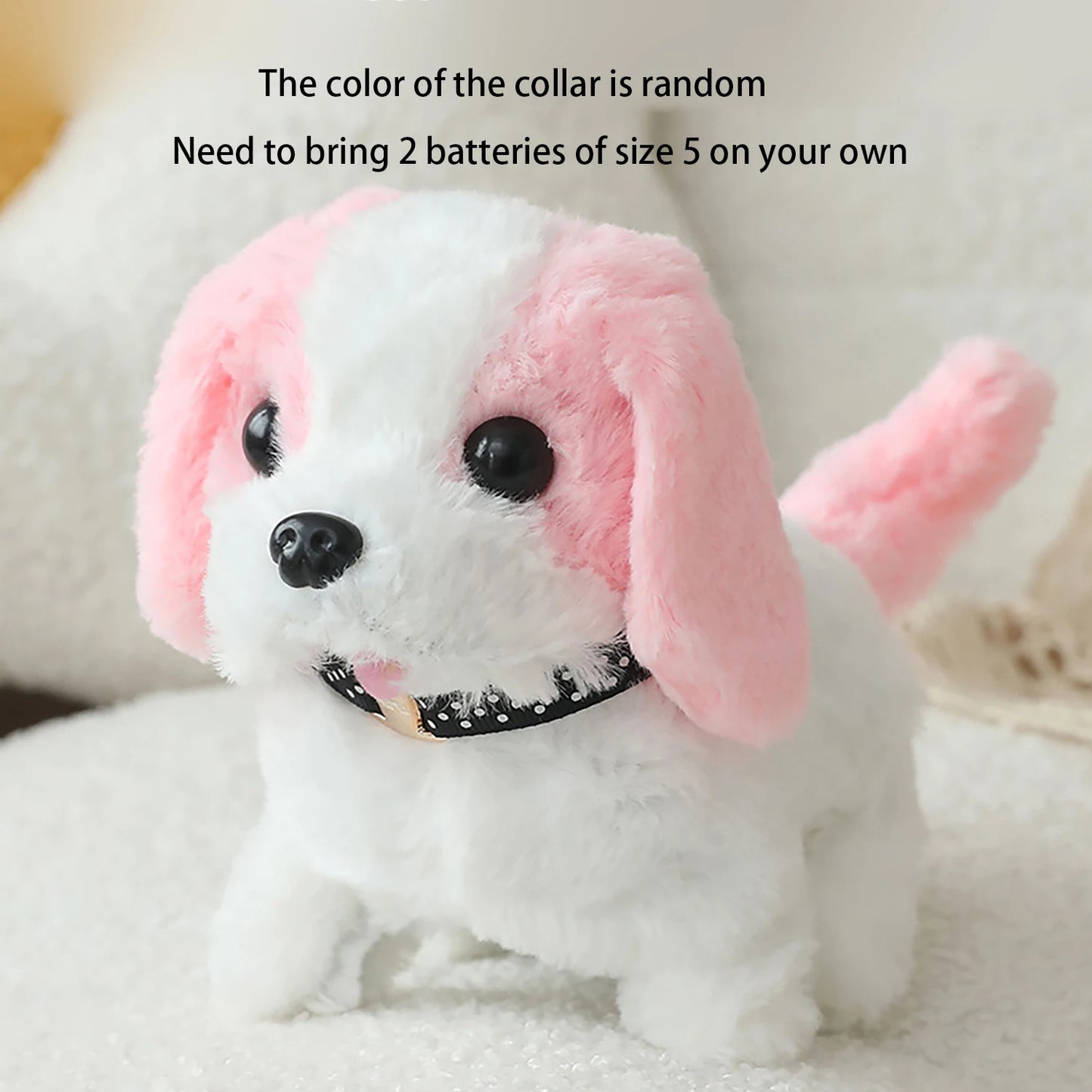 Simulated plush electronic dog, robotic dog, electronic pet that walks and barks, electric puppy toy, holiday gift