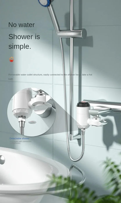 3000W Instant Hot Water Heater Faucet Tankless with Temperature Display and Hot Cold Tap for Kitchen Sink