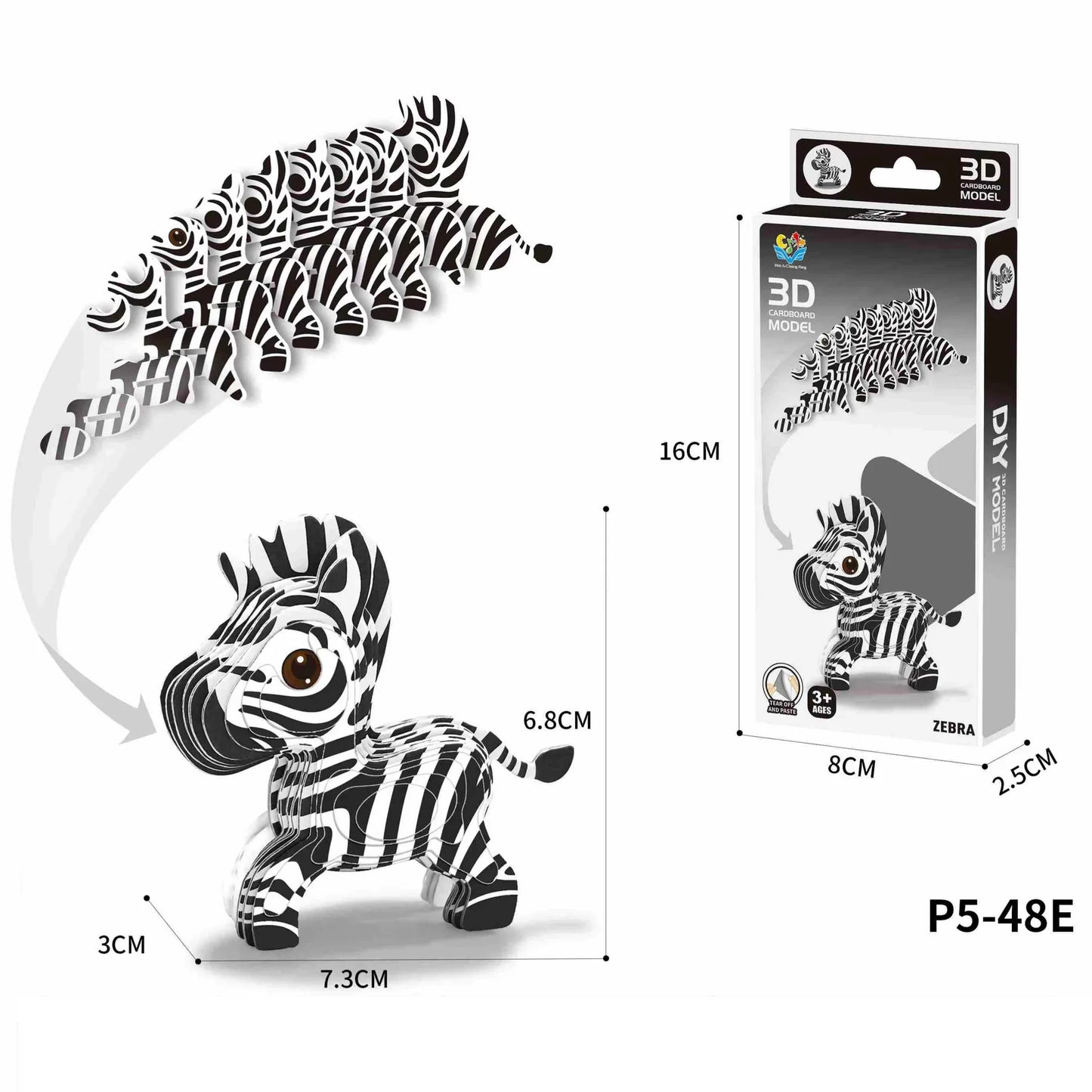 Children's Cartoon Dinosaurs 3D Three-dimensional Puzzle Toys DIY Puzzle Creative Paper Animal Model Assembly  baby toys