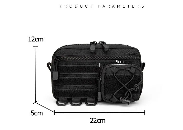 1000D EDC Pouch Molle Organizer Bag Utility EDC Tool Pouch Horizontal Modular Pouch Outdoor Waist Pack EMT Hunting Fanny Pack