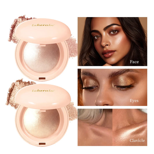 Face Highlighter Powder Instant Silky Skin Glow Long Lasting Waterproof Baked Shimmer Illuminator Makeup Contouring Glitter