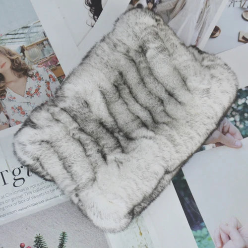 Women Handmade Stretch 100% Real Rabbit Fur Scarf Knit Genuine Rex Rabbit Fur Headbands Girls Natural Rabbit Fur Ring Scarves