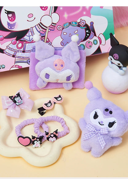 Cute Kuromi Cinnamoroll Melody Christmas Advent Calendar Kawaii Random Figure Ornament Anime Cartoon Keychain Kids Toy Gift