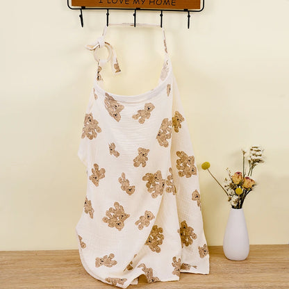 100% Cotton Mother Outing Breastfeeding Cover Muslin Baby Feeding Nursing Shawl Adjustable Privacy Apron Stroller Blanket