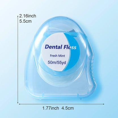 20PCS/12PCS/6PCS/2PCS dental floss roll - mint flavor, 50 meters/roll - suitable for interdental cleaning and oral care tools
