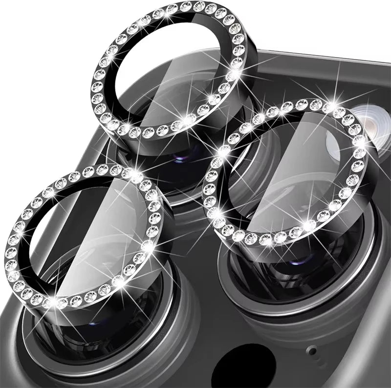 Glitter Diamond Rhinestone Camera Lens Protector for iPhone 17 18 Pro Max 16 16Pro 15 14 Plus 13 12 Mini 11 Air 17Pro 18Pro Max
