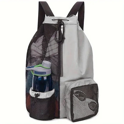 Swimming Bag Mesh Drawstring Backpack Convenient To Carry Beach Diving Backpack Wet Backpack Gym Sports Backpack