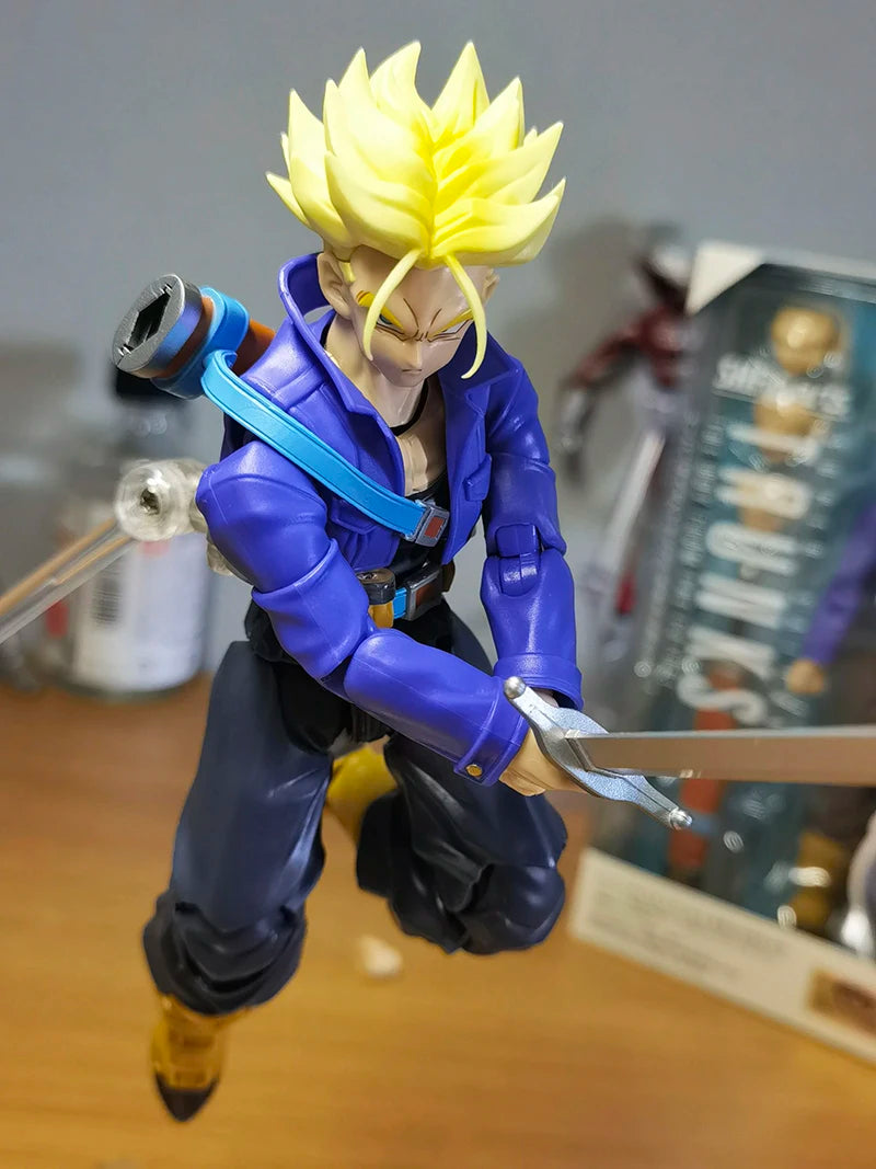 Anime Dragon Ball Z Figures Shf Super Saiyan Trunks Action Figure Collection Model 15cm Future Boy Torankusu Movable Toys Gifts