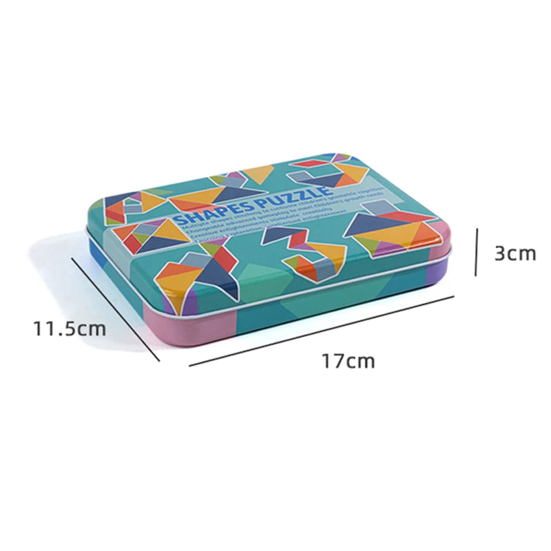 Wooden Children Puzzle Toys Montessori Preschool Education Tangram Game Building Blocks Learning Puzzle Game Kids Festival Toy