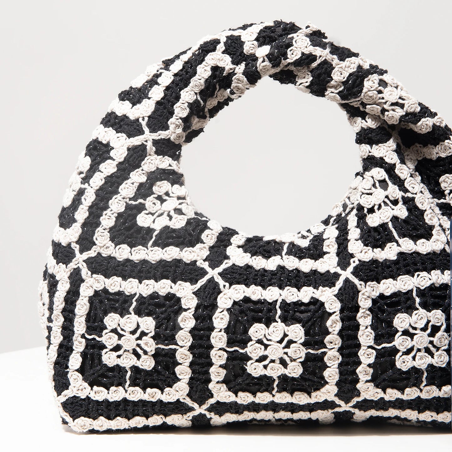 Pattern Hollow Woven Handbag，Bohemia Beach Bags for Women，Crochet Set，Beach Accessories Women，Travel Must Haves（Random Pattern）