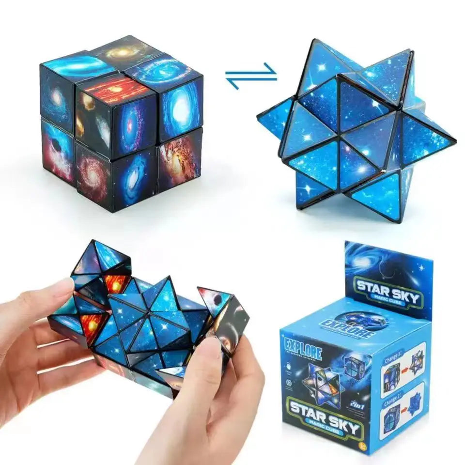 Multifunctional 1-in-1 2-in-1 3D Starry Sky Magic Cube Puzzle Toy Stress Relief Educational Toy for Boys Girls