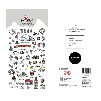 Korean Brand Suatelier Collection Daily Food Vlog Stickers DIY Scrapbooking Journey Diary Stationery Stickers Supplies